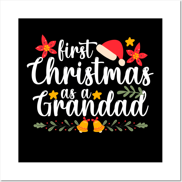 first christmas as a grandad funny xmas christmas Grandpa Wall Art by Giftyshoop